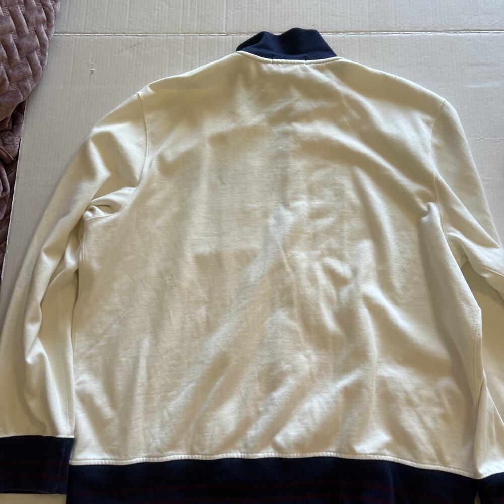Vtg Ralph Lauren POLO full-zip LOGO White sweatshirt Contrast Trim Men’s Sz XL - Picture 11 of 13